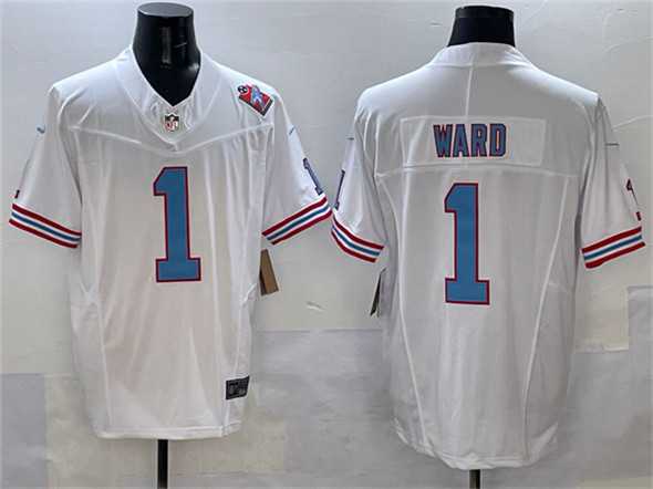 Men's Tennessee Titans #1 Cameron Ward White 2025 Draft F.U.S.E. 1997 Throwback Patch Vapor Limited Stitched Jersey,We sell and wholesale Men's Tennessee Titans #1 Cameron Ward White 2025 Draft F.U.S.E. 1997 Throwback Patch Vapor Limited Stitched Jersey on line form chian!